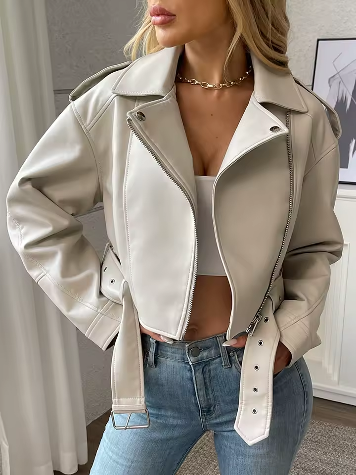 Jaqueta de Couro PU Premium Capri