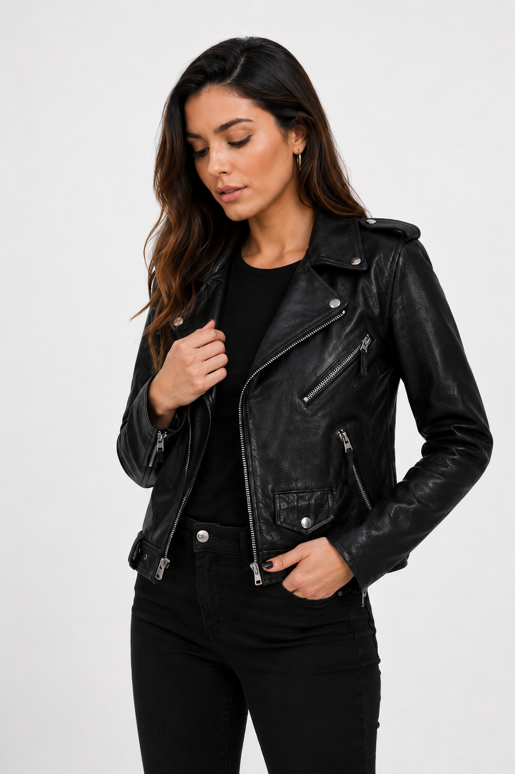 Jaqueta de Couro PU Premium Outwear