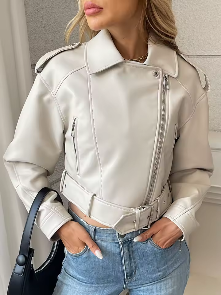 Jaqueta de Couro PU Premium Capri