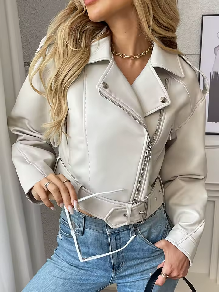 Jaqueta de Couro PU Premium Capri