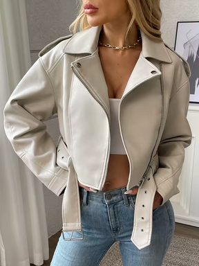 Jaqueta de Couro PU Premium Capri