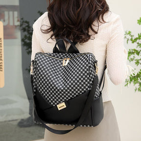 mochila-feminina-xadrez-em-couro-genuino-levian-premium-2175744 - Kabani
