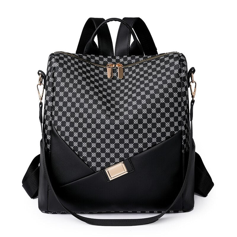 mochila-feminina-xadrez-em-couro-genuino-levian-premium-4899676 - Kabani